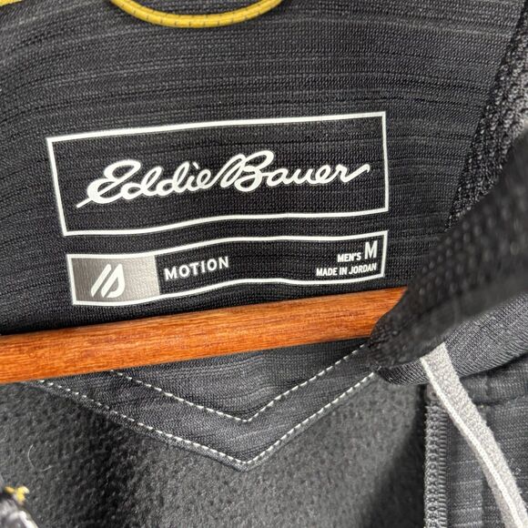 Eddie Bauer Jacket Mens M Black Freeheat Motion Full Zip Hooded Performance - Picture 3 of 12